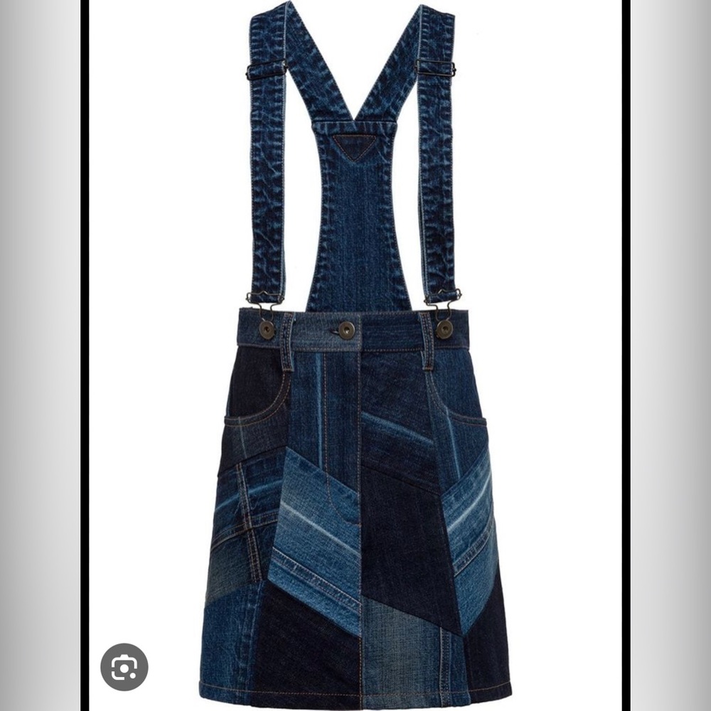 Prada jean patchwork skirt overall